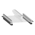Good Quality 35cm Chrome Trouser Skirt Hangers 10pcs Set Metal Clothes Hangers Stainless Steel Pant Clips Hanger