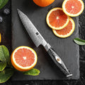 New Kitchen Petty Knives Custom M390 Damascus Powder Steel Carbon Fiber Resin Handle Utility Knife