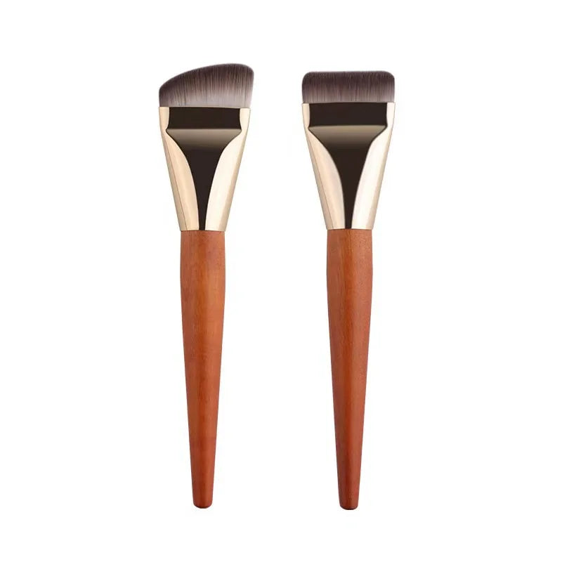 Wood Handle Ultra Thin Widened Tongue Type Foundation Brush Vegan Cruelty Free Foundation Makeup Brush