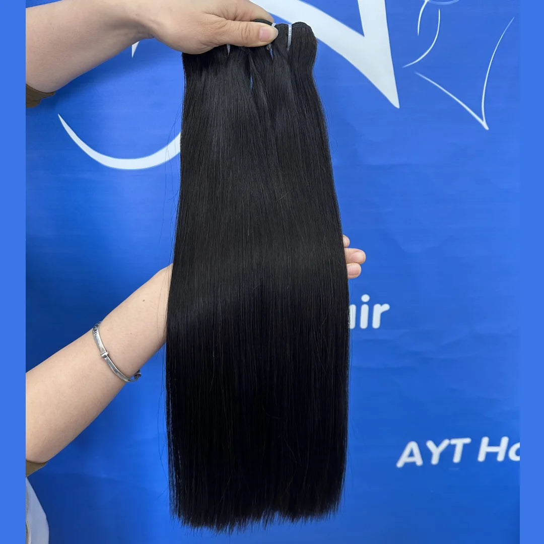 Drop Shipping Raw Single Donor Indian Human Virgin Cuticle Aligned Double Drawn Unprocessed Raw Virgin Human Hair Bundles