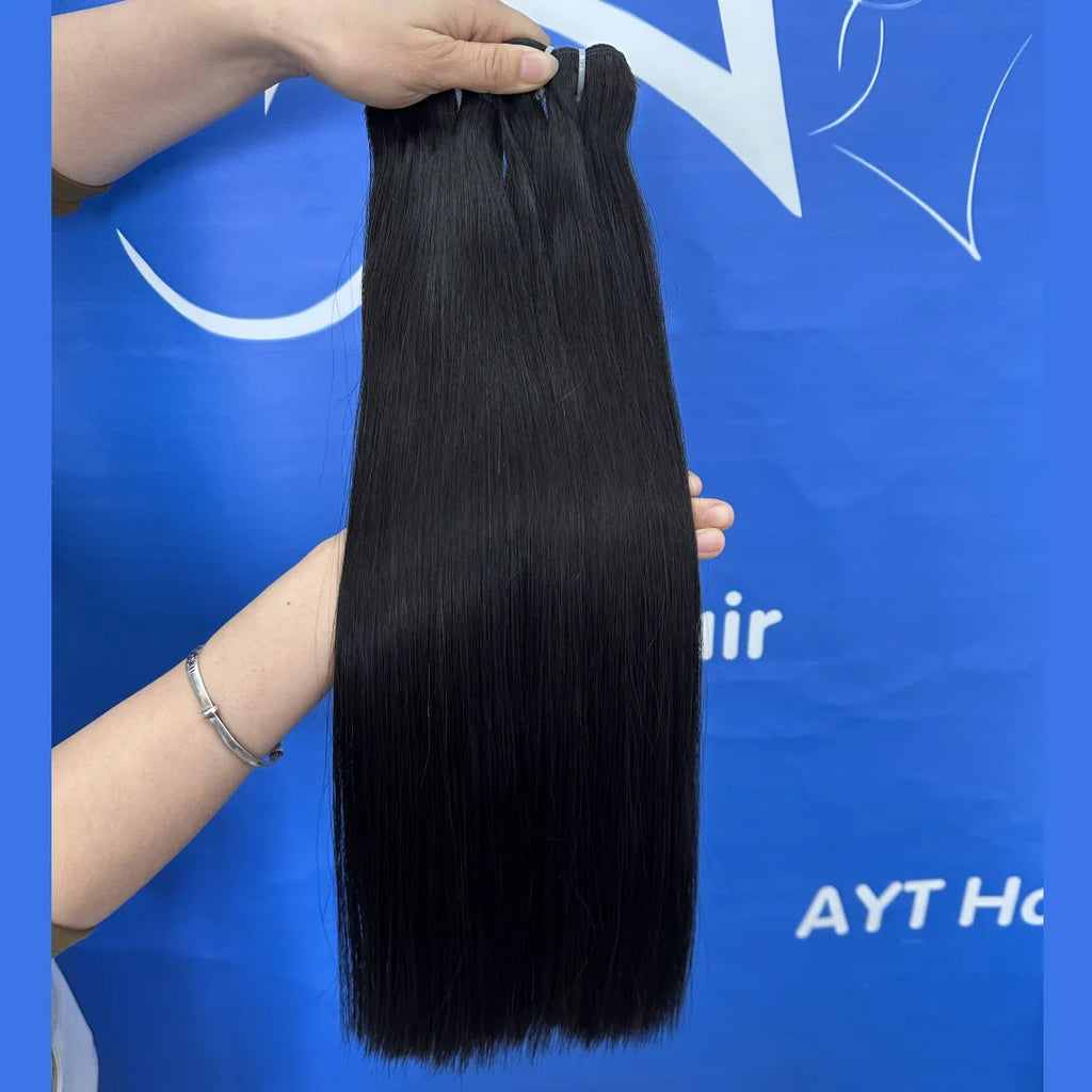 Drop Shipping Raw Single Donor Indian Human Virgin Cuticle Aligned Double Drawn Unprocessed Raw Virgin Human Hair Bundles