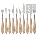 10 Pcs Special Shape Stainless Steel Blade Palette Knife Paint Knives Set with Wooden Handles for Oil Acrylic Shisanyue Brand