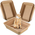 OEM Disposable Cat Litter Box Paper Cat Litter Tray Pet Litter Pan for Cats Rabbits Sturdy  Indoor Outdoor Travel
