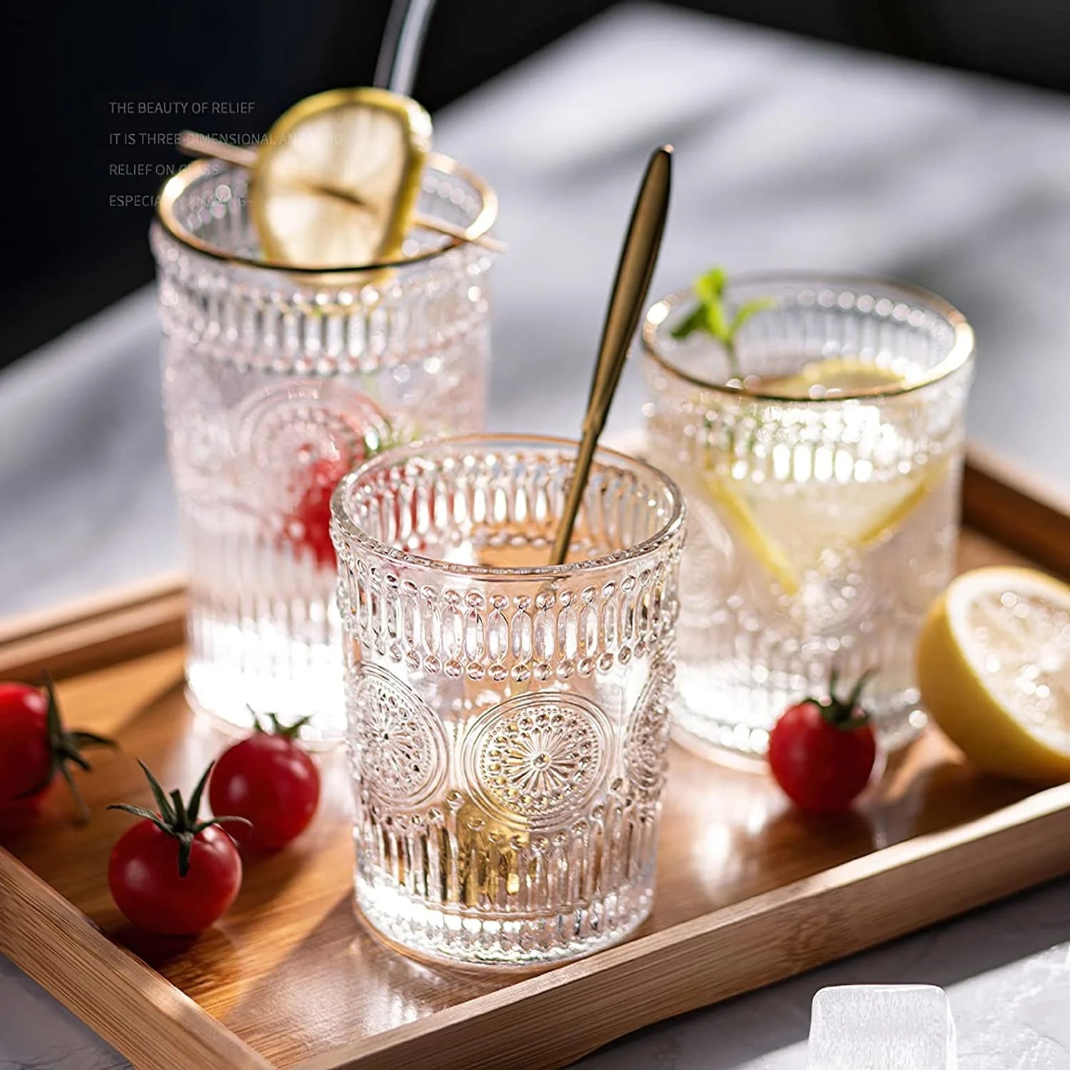 In Stock Engraved Embossed Glass Classic Pint Mug Pub Bar Style