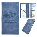 Custom Logo Pu Leather Booklet Auto Vehicle Document Wallet Car Registration and Insurance Card Holder with Magnetic Closure