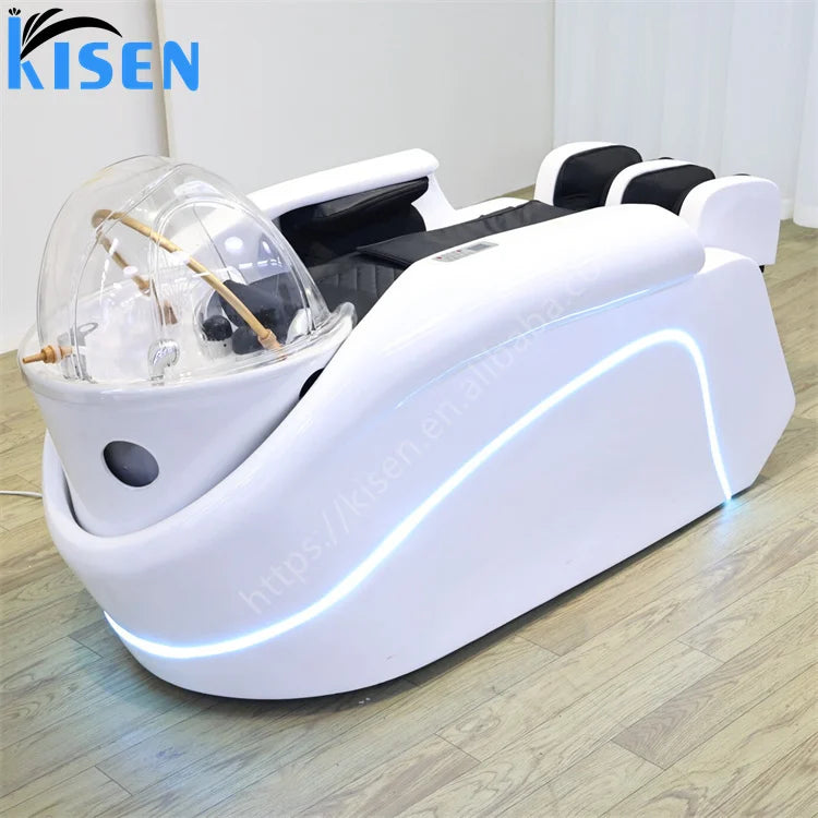 Kisen High end Luxury LED Kisen 4D Full Body Electric Massage Luxury Hair Washing Head Spa Shampoo Bed modern wholesale Cheap
