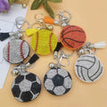 Bling Diamond Cheerleading Keychain Baseball Basketball Football Rugby Key Chains Purse Charms Rhinestone Keyring Cheer Keychain