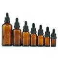 5/10/15/20/30/50/100ml Cosmetic Modern Face Serum Empty Amber Glass Bottle Essential Oil Dropper Screen Printing Free