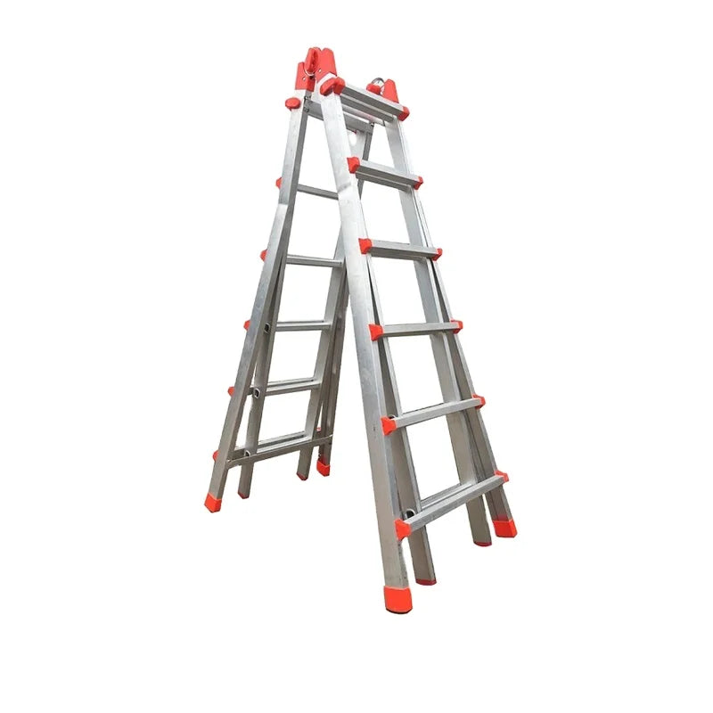 Black Red Optional 4x6 Multi-functional Industrial Professional Folding Step Ladder Aluminium Ladders 300 Lbs Capacity Household