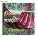 Hot Sale Fashion Outdoor Rainbow Home Travel Camping Swing Canvas Stripe Portable Garden Hammock Hang Bed Hammock Cheap Price