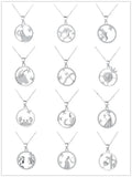 Sterling Silver 925 12 Zodiac Necklace Jewelry Sagittarius Star Pendant Charms for Women