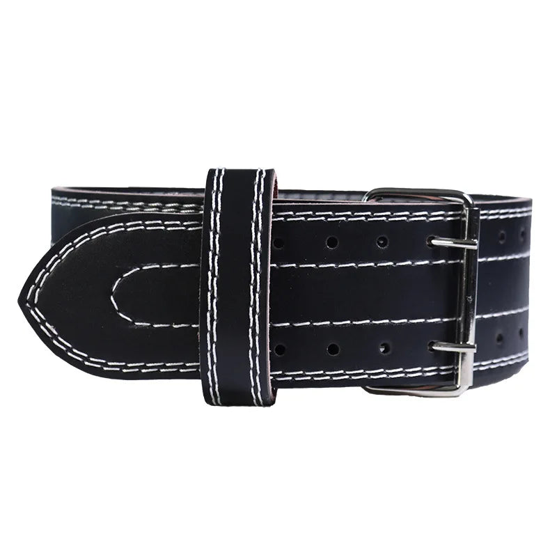 2025 Men's Powerlifting Gym Belt Wholesale Cowhide Leather Squat Deadlift Lumber Back Lifting Breathable Fitness Weight Training