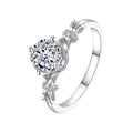 Luxury Diamond Jewelry GRA  1ct Four Claw Bow Moissanite Engagement Rings 925 Sterling Silver for Women Wedding