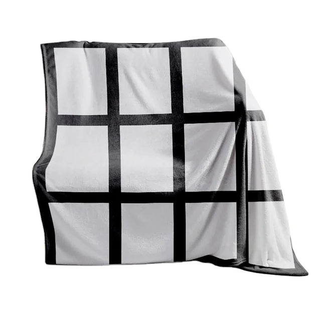 DIY Photo Print Heat Press Sublimation Blanket 20 15 9 6 Panel Woven Raschel Knitted Throw Blanket for Family Love Tassels