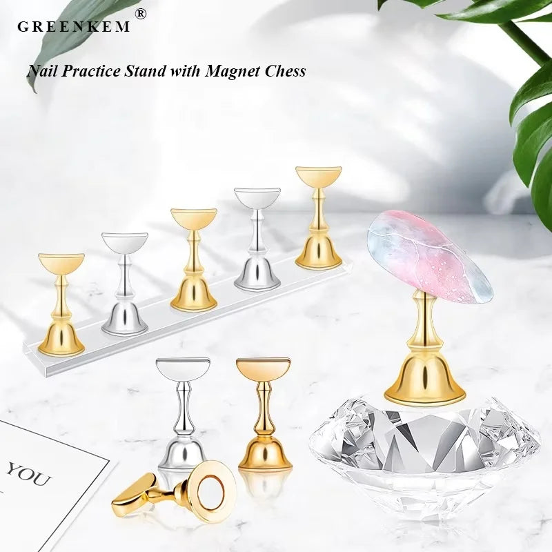 Manicure Chessboard Acrylic Support Display Rack Practice Nail Plate Crystal Base Nail Plate Nail Practice Stand