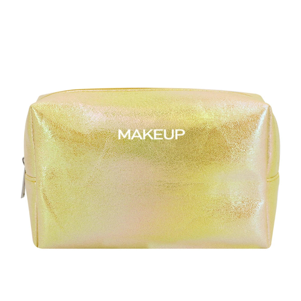 Luxury Holographic Glitter Bathing Suit Display 3D Hologram Travel Custom Toiletry Bag Pouch Phone Case PU Leather for Women