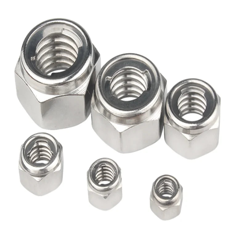 SUS304 GB6184 M3 M4 M5 M6 M8 M10 304 Stainless Steel Metal Locking Nut Lock Locking Metal Self Locking Nuts Locknut Anti Looser