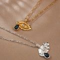 Gold/Silver Eyes Blue Tears Crystal Diamond Necklace Elegant Women's Jewelry Gift for Party Wedding Valentine's Day