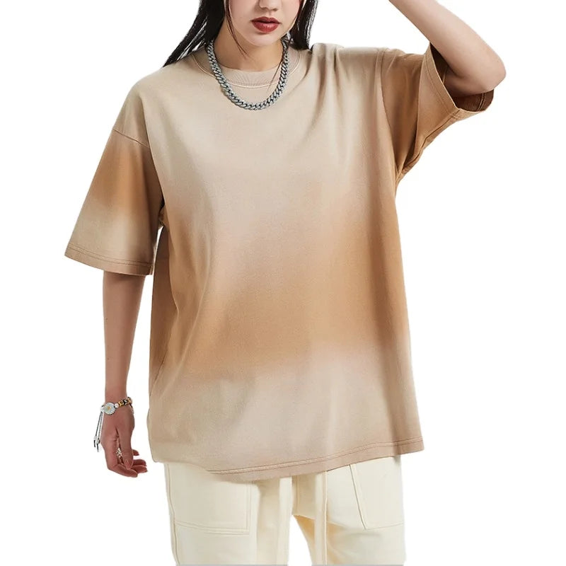 Women's Vintage Wash T-Shirts Custom Print Distressed Oversized Blank Acid-washed Design New Arrival Oversized Vintage Tshirts