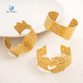 SUMMLY Vintage Wholesale Personalized Irregular Texture Simple C-Shape 18K Gold Plated Stainless Steel Bracelet