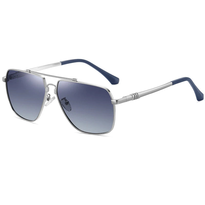 Wholesale Double Bridge Sunglasses 2025 Designer Glasses Square Polarized Sunglasses for Men Metal Sunglasses