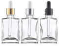 15ml 30ml 50ml 100ml Flat Square Cosmetic Packaging Bottle Frosted Matte Black Glass Essential Oil Serum Dropper Bottles
