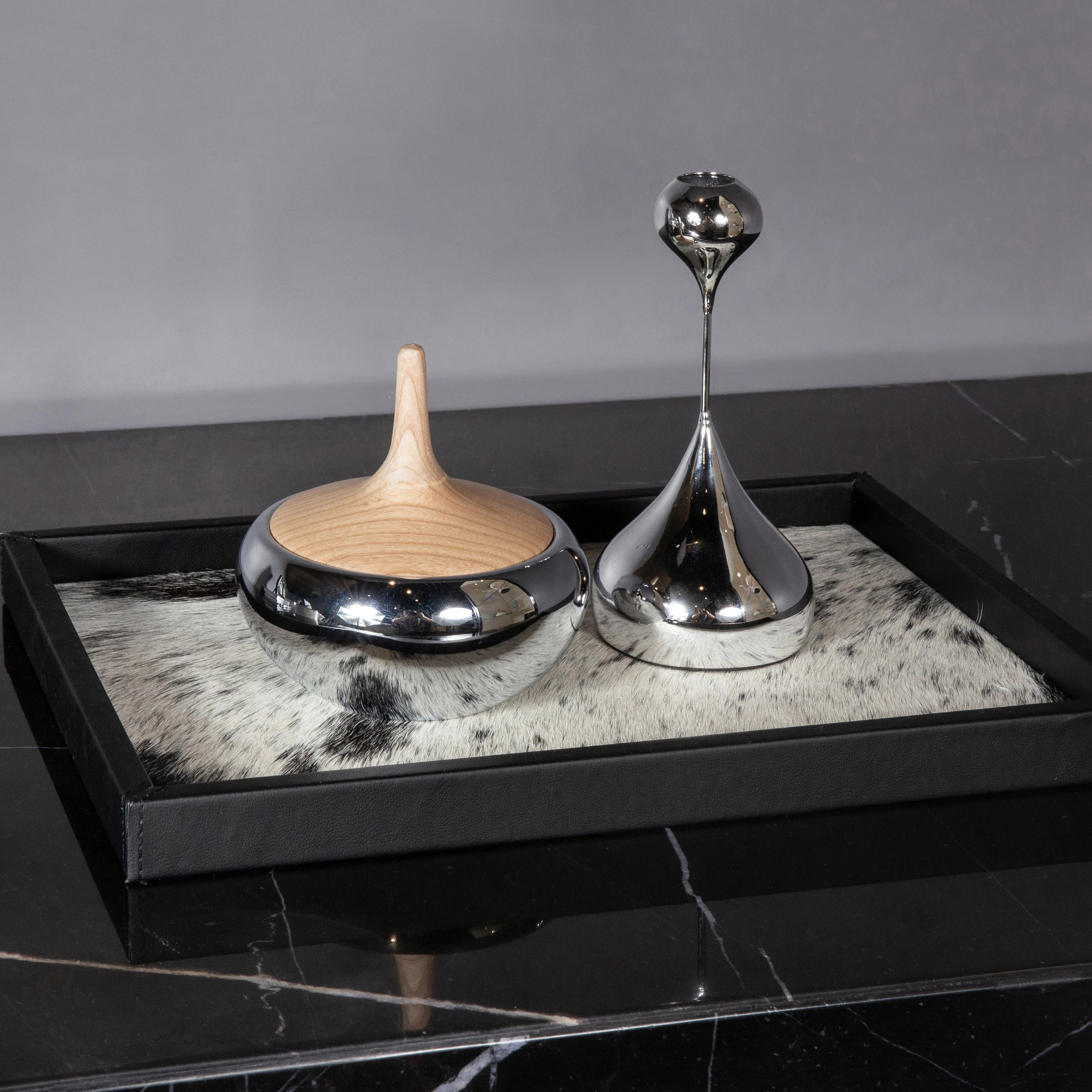 New Design Personalized Home Decor Floral Black Mohair Food Tray Rectangular Decorative Trays Eco Friendly Products 2024