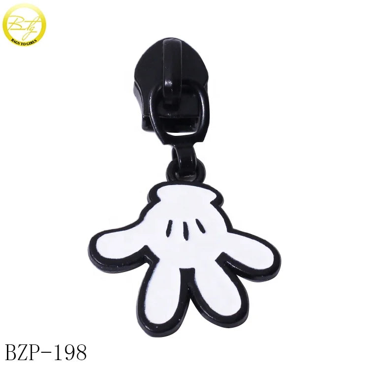 Wholesale Cute Palm logo Shoes Puller Tags Enamel Design Bags Decoration Zipper Head Slider for Clothes