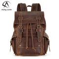 European Retro Genuine Leather Travel Bag 17 Inch Business Computer Backpack Men Crazy Horse Leather Backpacks