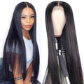 4x4 Lace Closure Wig 180% Density Straight Human Hair Wig 100% Unprocessed Brazilian Virgin Human Hair Wigs Pre Plucked