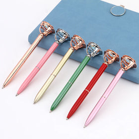 Custom Logo Luxury Diamond Crystal Notebook Ballpoint Pen Set Corporate Sports Gift 1.0mm Writing Width Metal Material