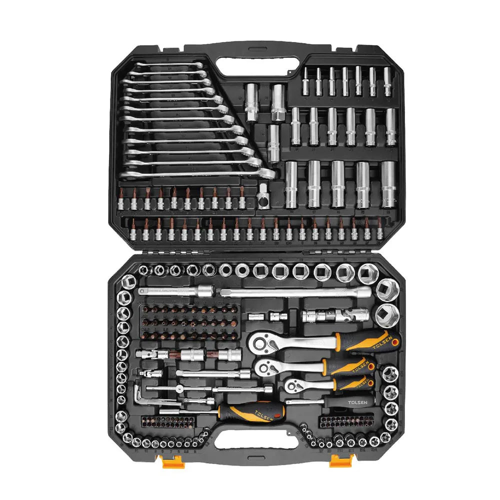 TOLSEN 15147 Professional 216Pcs Box Case Combo Package Wrench Socket Tool Sets