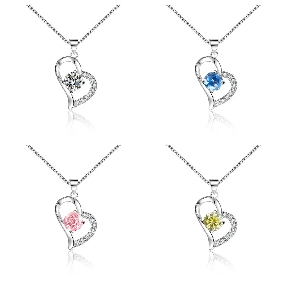 Wholesale 925 Sterling Silver Moissanite Pendant Necklace Sparkle 1ct D Color Halo Heart for Wedding Jewelry