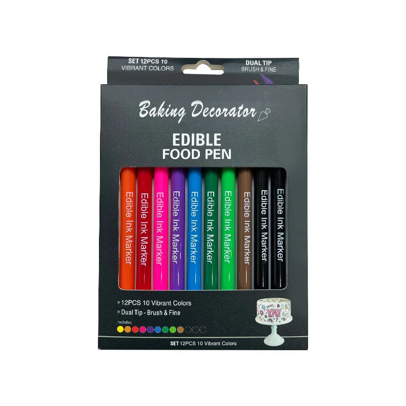 Fine Tip Dual Tips Plastic Edible Mark Pen for Cake Decorating Healthy & Safe Gift