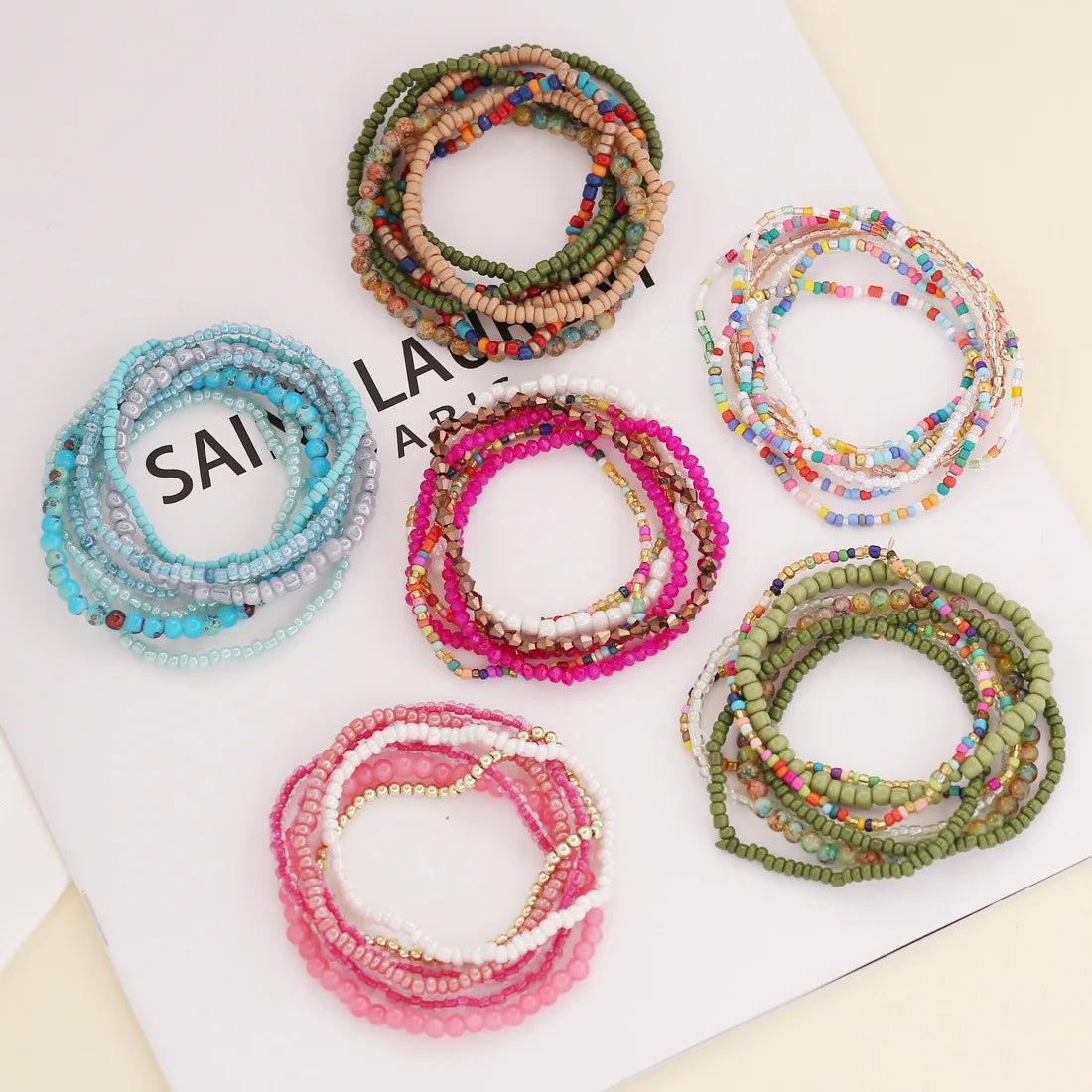 2025 Crystal Boho Style  Tassel Crystal Seed Beads Bracelet Women