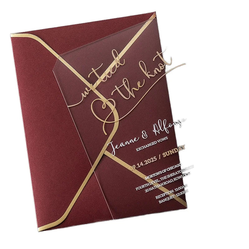 Custom Clear Acrylic Wedding Invitation Card Luxury Transparent Elegant Design Parties Events Birthday Decorations Made Paper