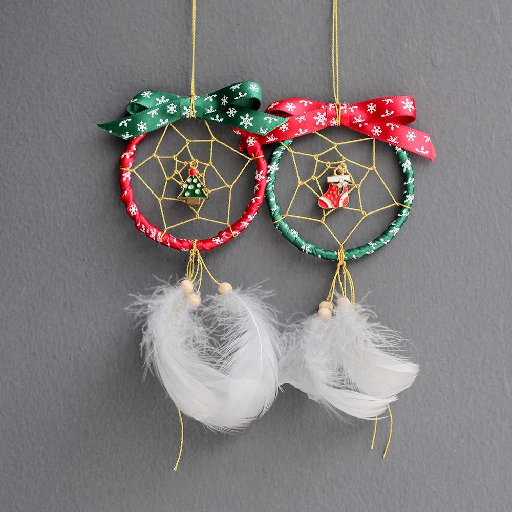 Handmade 100% Dream Catcher Ornament 65mm Diameter Christmas Home Decor Metal Crafts for Home Decorating