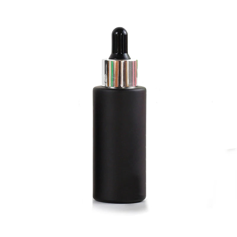 In Stock 20ml 30ml 50ml 100ml Glass Bottle Dropper Flat Shoulder Round Clear Frosted Black Amber Serum Pipette Cosmetic Bottles
