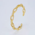 BC2035 Delicate Cubic Zircon Jewelry Brass Bangles Evil Eyes Bangles Star Adjustable Bangle 18k Gold Plated Brass for Ladies