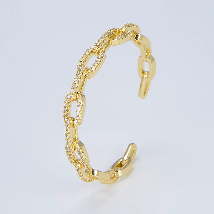 BC2035 Delicate Cubic Zircon Jewelry Brass Bangles Evil Eyes Bangles Star Adjustable Bangle 18k Gold Plated Brass for Ladies