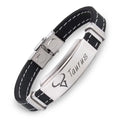 Travel Commemorative Girls Women Bangle Jewelry Custom  Twelve Men Stainless Leather Bracelet