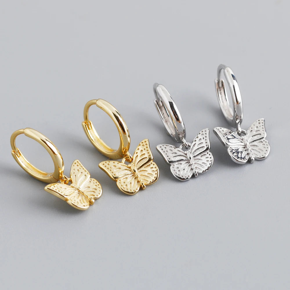 Fashion Earrings Jewelry 925 Sterling Silver Animal butterfly Earrings Luxury Diamond Gold Plated Hoop Earrings for Women