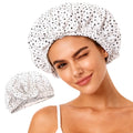 Shower Cap Supplier Wholesale Womens Reusable Waterproof Shower Cap Adjustable Non  Washable Long Hair Bath Cap