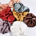 Wholesale Elegant Women Ladies Scrunchie Large XXL Silk Feeling Hair Scrunchies Multi Color Satin Hair Ties for Girls
