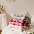 New Christmas Microfiber Striped Lattice Super Comfortable  Plush  Home Decoration Knitted Throw Blanket MSG