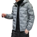 Men Down Coat Light Thin Hooded Long Sleeve Cardigan Fitness Soft Cotton Men Jackets