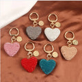 Trendy Heart Diamond Crystal Full Rhinestone Key Chain Lovers Gift for Bag Accessories