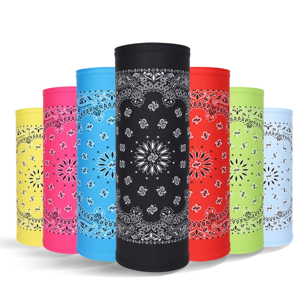 Custom Print Cycling Motorcycle Sunscreen Breathable Ice Silk Sport Mesh Paisley Neck Tube Gaiter Bandana