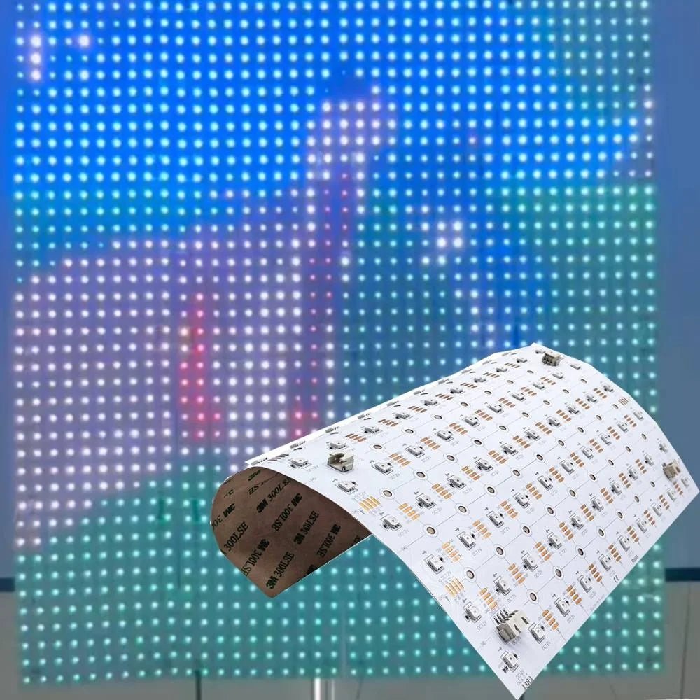 DC12V LED Pixel Sheet Addressable Flex DIY Programmable Display Matrix 250*250mm SMD5050 High Brightness Thin Backlit LED Sheet
