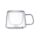 High Borosilicate Glass Cup Milk Tea Beverage Mug with Handle Simple Transparent Glass Coffee Insulated Double-layer Cup